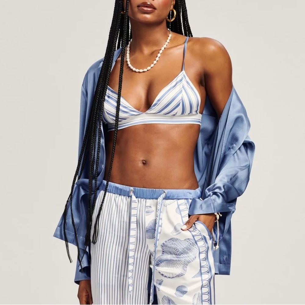 SER.O.YA Iris Silk Stripe Bralette